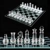 biubiusot Set di scacchi in vetro fine a scacchi in vetro massiccio e scacchiera in cristallo specchio 25,4 x 25,4 cm, regalo per ragazzi e adulti