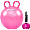 Hurtle Pallone per Saltare 45,7 Cm Glitter con Maniglie per Bambini 3-6 Anni, Palla per Saltare Bambini con Pompa e 4 Coni, Giochi da Giardino Interno ed Esterno, PVC Antiscivolo, Rosa