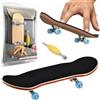 Danbghyuo Mini Skateboard Da Dita, Rosso Festa Compleanno Fingerboard con Accessori per Skateboard Mini per Trucchi e Stunt per adulti, ragazzi, bambini e principianti… (ruota blu)