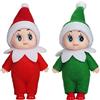 POPOYU 2 Pezzi Elfo di Natale Piccolo,Mini Elfo Natale Pupazzo,Piccoli Elfi Elfi di BabboNatale Baby Bambola.Natale,Elfo.di NatalePiccolo Bambola MiniElfi Bebè per Ragazze Ragazzi CompleannoNatale