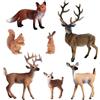 MorLuks Set di 7 Figure di Animali, Animali Foresta Figure di Natale, Animali Boschivi Figurine Include Famiglia dei Cervi, Volpe, Coniglio, Scoiattolo, Giocattoli Torta Topper per Feste di Compleanno