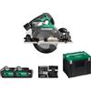 HiKOKI Sega circolare a batteria C1806DUMWPZ, 18 V, Ø 165 mm, profondità di | Include 2 batterie, caricabatterie e valigetta, brushless, 4500 giri/min, mitra a 45°, leggera e compatta, LED, freno