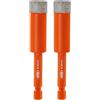 BGTEC Punte Elicoidali Diamantate a Secco con Attacco Esagonale a Cambio Rapido per Gres Porcellanato Mattone in Marmo Ceramico 2 pezzi Diametro 14 mm
