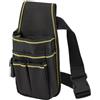 FUBESK Piccola borsa porta attrezzi con clip da cintura realizzata in tessuto Oxford ispessito per elettricisti e falegnami, colore nero, per organizzare attrezzi essenziali e accessori sui siti di lavoro