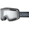 Uvex pyrit - maschera da sci per adulti - categoria di filtro 0 - privo di appannamenti - black matt dl/clear-clear S0 - one size