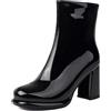Bviennic Donna Stivaletti Tacco Alto a Blocco con Plateau Moda Punta Rotonda Zip Festa Polacchine 2435, Numero 33-47