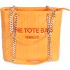 Chinllo Borsa tote da donna, media, in pelle scamosciata trapuntata, con manico superiore e catena