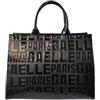 GAÀLLE Gaelle Paris Borsa a Mano in Lettering Vernice, Nero, 100% Poliuretano, 35x27x13 cm, con Tracolla Amovibile