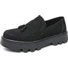 DXSYGMBN Mocassini da Uomo in Camoscio con Nappine Scarpe Platform Suola Carrarmato Eleganti Casual Business Cerimonia Slip On