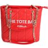Chinllo Borsa tote da donna, media, in pelle scamosciata trapuntata, con manico superiore e catena