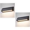 ledscom.de Applique a 2 LED/luce per scale SEGIN per esterni, IP54, a profilo piatto, downlight, nero opaco, squadrata, 8,9 W, 889 lm, bianco caldo