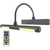 HONWELL LED Specchio Luce Senza fili a Batteria con Telecomando,Testa Girevole da 33 cm con 3 Modalità di Illuminazione,12 LED Lampada da Pittura Tavolo Moderna Lampada da Parete per Quadri,Nero