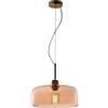 LEOLUX Muse Ambra Lampadario In Vetro Trasparente A Sospensione Con Altezza Regolabile E Facile Da Montare Al Soffitto | Ideale Come Lampadario Soggiorno, Cucina