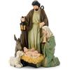Genubi Industry Statuetta presepe, piccola statua della sacra famiglia presepe con Gesù bambino, Maria, Giuseppe, asino e agnello, decorazione religiosa cristiana da tavolo per mensola del caminetto altare domestico