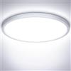 NIBSHOOM Plafoniera LED Soffitto, Lampadario Soffitto 24W, 6500K Lampada Luce Moderna per Camera da Letto, Bagno, Cucina, Soggiorno, Ufficio, Balcone, 2400LM, Bianco Naturale, Ø30cm