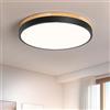 Vikaey Plafoniera LED Soffitto Nero, 24W 4000K, Ø30 cm | Moderna Plafoniera Soffitto in Legno, per Camera da Letto, Bagno, Cucina, Soggiorno, Corridoio, Balcone, Studio