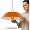 LEDSone Paralume da soffitto in metallo retrò, facile da montare, moderno, arancione, 36 cm, per camera da letto industriale E27, paralume rustico da soffitto a sospensione
