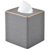 XNONE Porta Fazzoletti, Scatola per Fazzoletti in Pelle Dispenser per Fazzoletti Scatola Decorativa Tissue Box per Casa,Ufficio,Bagno,Auto,Grigio
