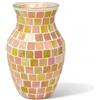 Eachave Vaso in vetro mosaico 20 cm, portafiori decorativo, Rosa oro | Vaso decorativo in vetro effetto mosaico Rosa oro, alto 20 cm; per fiori, rami e centrotavola eleganti.