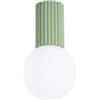 Sollux LightingApplique da interno - Lampada da parete in alluminio e vetro - 1 luce - Lampadina LED - Halo color salvia