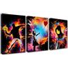 PIGPIGFLY Trittico Banksy in Tela con Cornice Legno: 3 Quadri Moderni per Soggiorno e Camera da Letto - Flower Thrower, Girl with Balloon,Flying Balloon Girl (30x40cm)