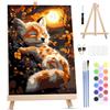 MOTGOM Dipingere con i Numeri Adulti con Telaio, Volpe Carina fai da te Quadri da Dipingere con i Numeri Adulti, Pittura Adulti Decora la Casa Regalo 20x30cm