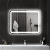 HOMCOM Specchio Bagno con Luce LED 60x80 cm, 3 Colori Dimmerabile, Memoria | Specchio da Parete, Antiappannamento, Interruttori Touch, Vetro Temperato, IP44, Orizzontale/Verticale