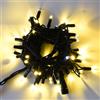 Partenopea Catena luminosa stringa 100 LED da esterno Natale luci natalizie Maxi led Reflex 8 mm cavo gomma NERO10 MT prolungabili 90 led fissi + 10 flash intermittenti (Luce calda fissa + fredda flash)