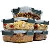 uandu Set da 10 Pezzi - Contenitori Ermetici per Alimenti in Vetro | 5 Contenitori, 5 Coperchi, Vetro Borosilicato, Senza BPA, per Microonde, Forno, Freezer e Lavastoviglie