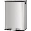 Garvee Pattumiera da cucina, 2 x 30 l, pattumiera da cucina a doppio scomparto, pattumiera per riciclaggio in acciaio inox e pattumiera per riciclaggio con coperchio a chiusura morbida, argento