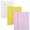 ODETOJOY Set di 3 rotoli di carta crespa per la realizzazione di fiori, larghezza 25,4 cm, lunghezza 2,4 m, decorazione per pareti e feste (bianco, giallo, rosa)