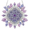 AIRDEA Mandala viola Diamond Painting Ciondolo Acrilico Doppia Faccia, Foglie mandala Diamond Painting Decorazione Sospesa Kit Completo, Diamantini Crystal Art Ciondolo Acchiappasole