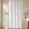 EurCross Tenda da doccia impermeabile, 120 x 200 cm, antimuffa, retro laminato in TPU, 2 in 1, colore bianco, sottile, lavabile, in tessuto ruvido, con 2 magneti e 8 anelli