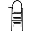 HUOLE Scaletta Con Blocco Automatico all'Apertura Scaletta Pieghevole Salvaspazio Gradini e Ampia Piattaforma- Sgabello Professionale in Alluminio Portata 180kg 104 x 57 x 41,5 cm - 3 gradini (Nero)