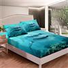 Loussiesd Set di lenzuola, motivo squalo, 3D, per bambini e ragazzi, con lenzuolo con angoli, decorativo, 3 pezzi, per letto matrimoniale