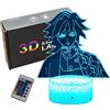 KJsdaADSA Tomioka Giyuu Lampada a led 3D Anime Night Light con telecomando Regolazione a 16 colori Adatto per la decorazione della stanza Regali per bambini