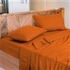 NARCISO - Lenzuola Matrimoniali 100% Cotone Made in Italy, Completo Letto Matrimoniale Composto da 1 Lenzuolo Sotto con Angoli 180x200, 1 Lenzuolo Sopra 240x290, 2 Federe Cuscini 50x80cm (Arancio)