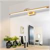 MantoLite Dimmerabile LED Lampade da Parete per Quadri, 90CM 16W Illuminazione Interni Girevole Lampade,Ottone Specchio da Bagno Illuminazioni per Pareti Lampade Lettura Applique 3000K/4500K/6000K