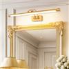 MantoLite LED Lampade da Parete per Quadri,12W 3000K Illuminazione per Interni con testa Girevole e Interruttore, Specchio da Bagno Illuminazioni per Pareti Lampade Lettura Applique (Ottone,60CM)