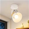 ZMH Faretto da soffitto vintage bianco: 1 lampadina Lampada da soffitto | retrò E27 Lampada da corridoio Girevole a 350° Faretto da parete Plafoniera industriale in metallo per corridoio Cucina