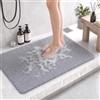 BLESWIN Tappetino Vasca Antiscivolo, PVC Tappeto Doccia Drenante, 40x80cm Grigio | Tappeto Antiscivolo Doccia, Tappeti Bagno, Per Bambini e Famiglia, Per Box Doccia, Ritagliabile, Anti Muffa, Facile da Pulire
