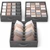 Euphoria Casa Organizer Cassetti, Set Divisori Per Cassetti In Tessuto Per Biancheria, Reggiseni, Calzini, Cravatte - Contenitori Salvaspazio Divisori Cassetti (Grigio Mèlange Grande)