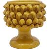 sicilia bedda - Mezza Pigna Siciliana in Ceramica di CALTAGIRONE - Realizzata Interamente a Mano - Vaso Porta Fiori - Ogni Realizzazione è Unica per Voi (Diametro 15, Giallo)
