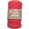 GLOREX, Bands, 5 1005 01, gomitolo di filato, macramè super morbido, filato tessile in 60% cotone e 40% viscosa, per uncinetto, maglieria, lavori a maglia e lavori tessili, 250 g, circa 125 m, rosso