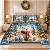 PETTI Artigiani Italiani - Trapunta Invernale di Natale Matrimoniale, Piumone Natalizio, Double Face Tinta Unita e Stampa Digitale, 300 gr/m², Made in Italy - Orsetto 03
