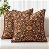 NIULAA Copricuscino in velluto rosso scuro con motivo floreale, 50 x 50 cm | William Morris - Federe per cuscino per divano, letto, soggiorno, morbide, double face, con cerniera, cuscini decorativi