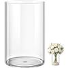 MELEJIA Vasi in Acrilico Rotondo Trasparente, Vaso Indistruttibile Leggero - Diametro 20cm x Altezza 30cm, Vasi Trasparente Resistente per Fiori Freschi/Finti, Decorazione Interna/Esternea