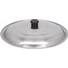 Drhomeam Coperchio per padella in acciaio, coperchio per wok, coperchio di ricambio con manopola rotonda per pentole da cucina (34 cm)