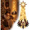 Generic Presepe illuminato, decorazione da parete, stella della fede di Betlemme | Scena sacra famiglia mangia con luci LED calde, arte religiosa della parete dell'interno per camino e ingresso