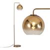KCO Lampada da terra a sfera in vetro sfumato oro, lampada da terra moderna a sfera LED per ufficio, soggiorno, camera da letto (20,1 cm)